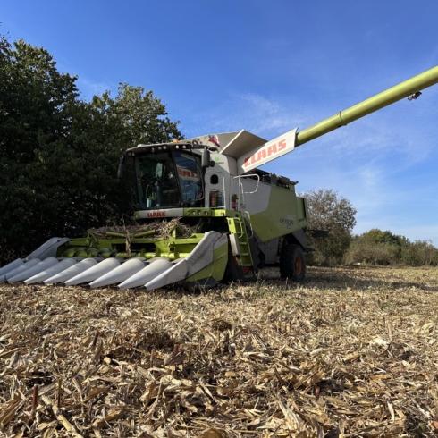 Claas Lexion 660 s kukuričným adaptérom