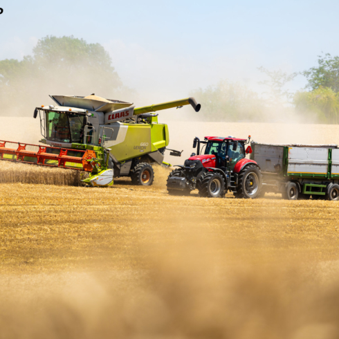 Claas lexion 660 a trakor Case s vlekom