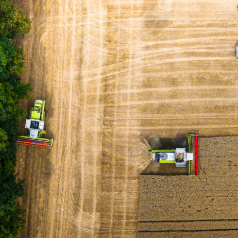 Claas lexion 6800 a Lexion 660 pohľad z hora